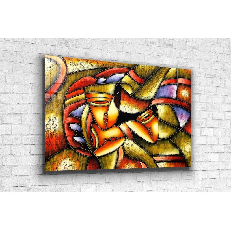 Abstract Shapes Print Tempered Glass Wall Art 100% Made in Australia Ready to Hang