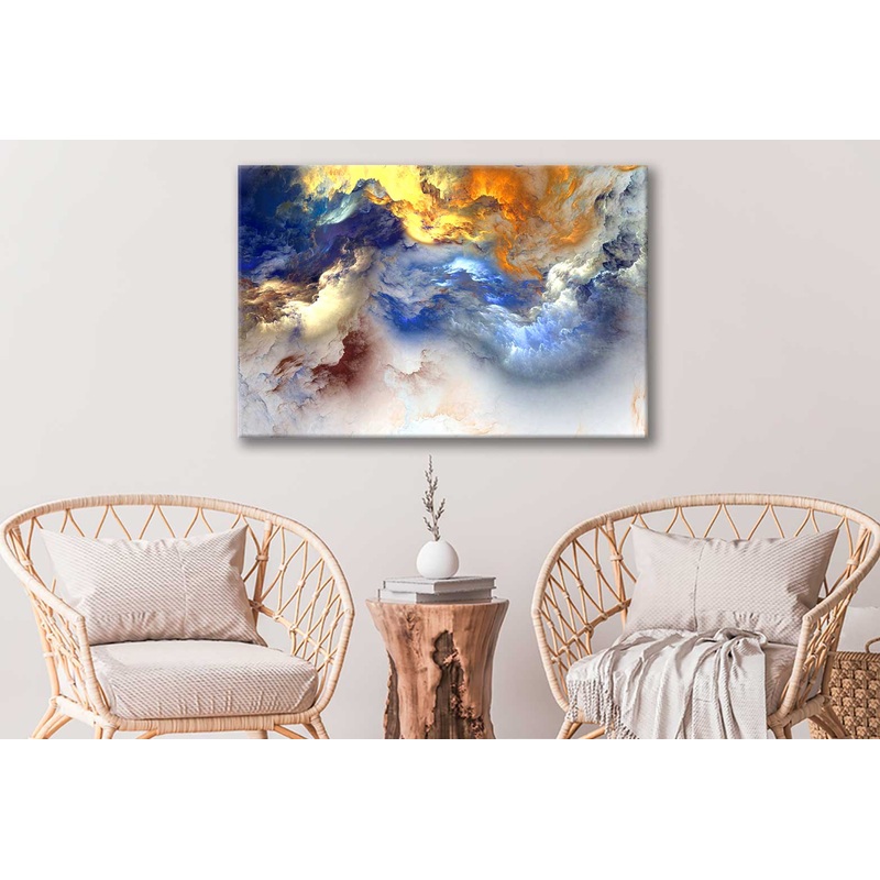 Bella Home Cloud Colorful Abstract Print Canvas Ready to hang