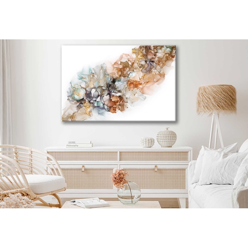 Bella Home Colorful Brown Abstract Print Canvas Ready to hang