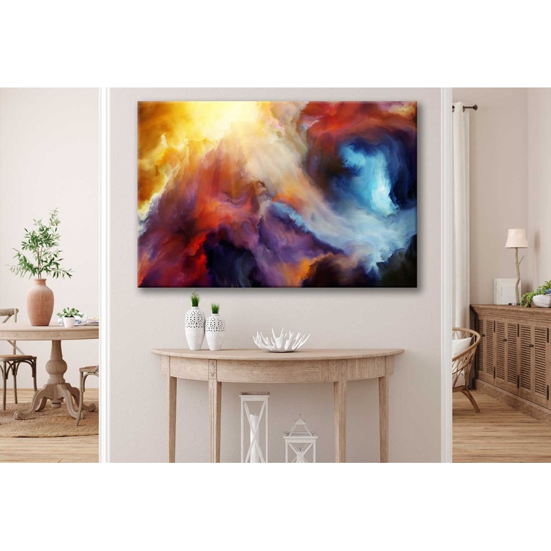 Bella Home Colourful Misty Abstract Digital  Print Canvas Ready to hang