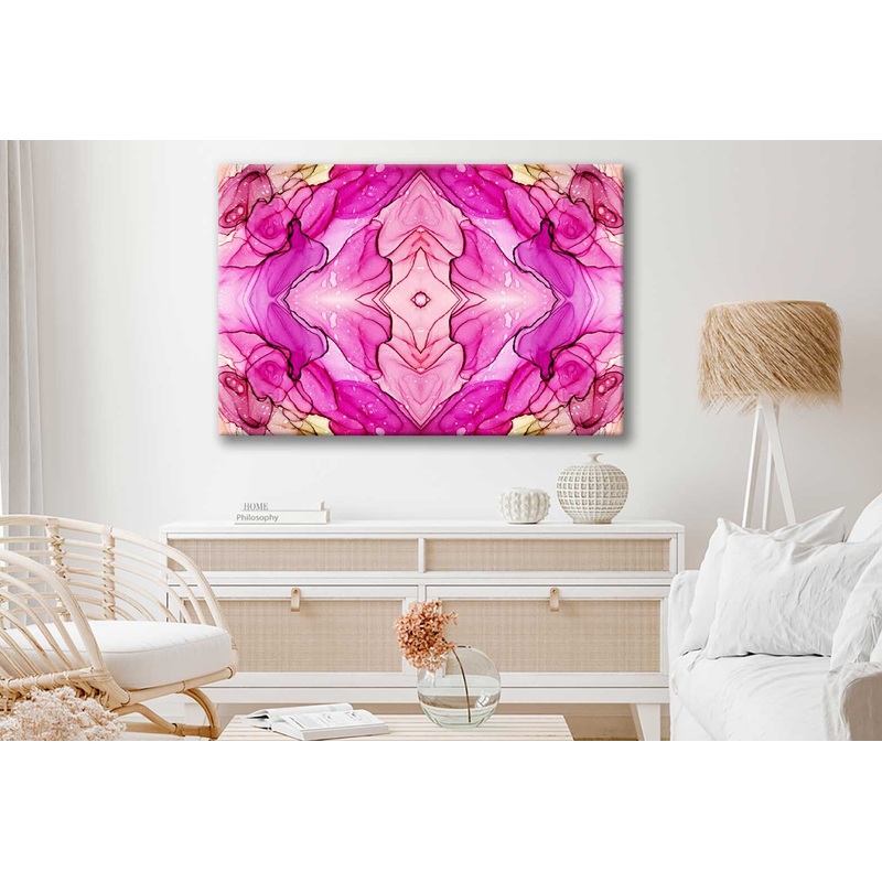 Bella Home Pink Spanish Marble Abstract Art Print Canvas Ready to hang