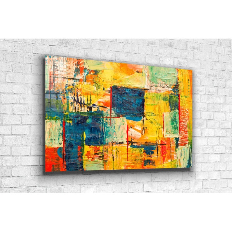 Colorful Abstract Art Print Tempered Glass Wall Art 100% Made in Australia Ready to Hang