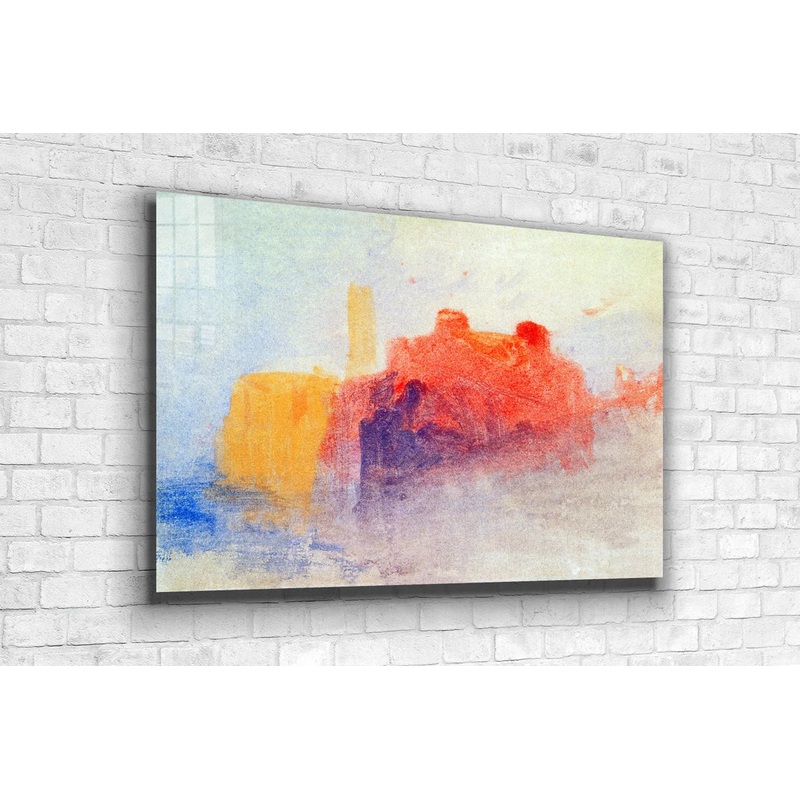 Orange Yellow Abstract Print Tempered Glass Wall Art 100% Made in Australia Ready to Hang