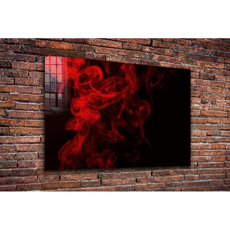 Red Cloud Abstract Print Tempered Glass Wall Art 100% Made in Australia Ready to Hang