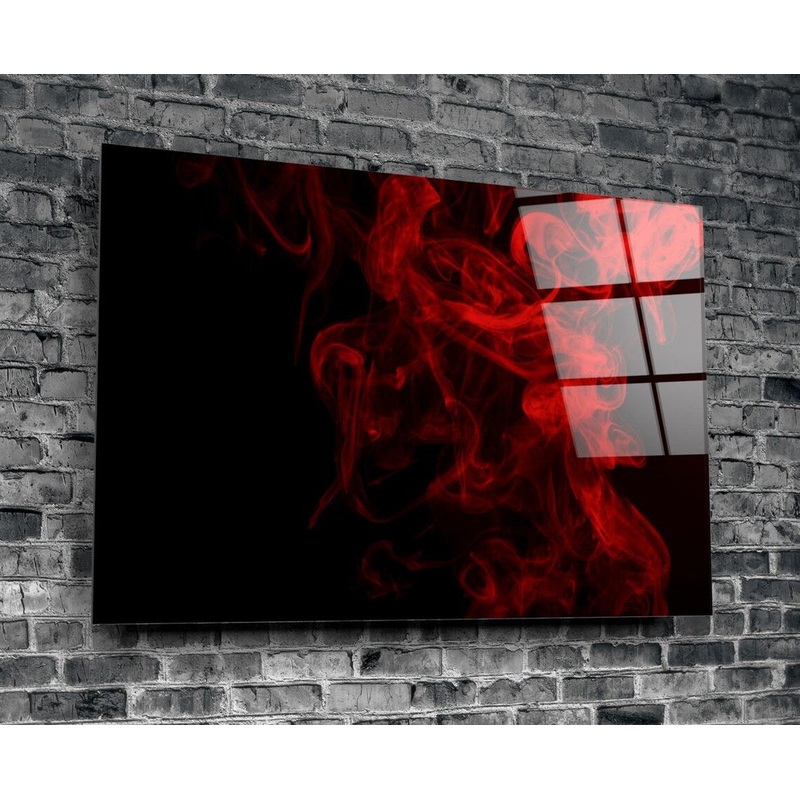 Red Ink Abstract Design Print Tempered Glass Wall Art 100% Made in Australia Ready to Hang