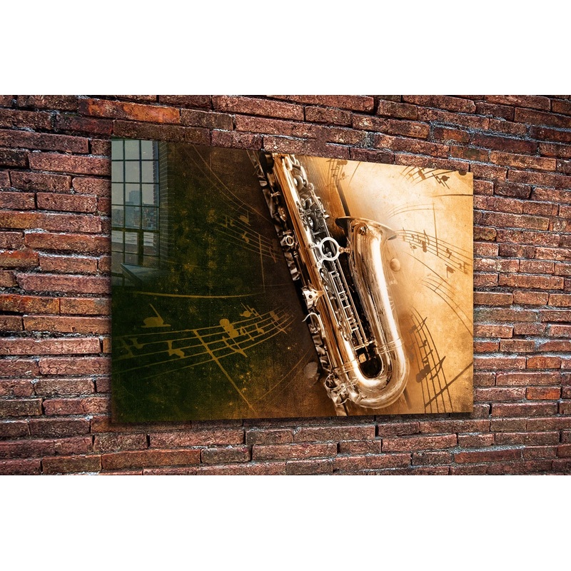 Saxophone Abstract Print Tempered Glass Wall Art 100% Made in Australia Ready to Hang