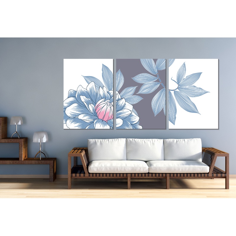3 Set of Abstract Flowers stunning High Quality Print 100% Australian Made