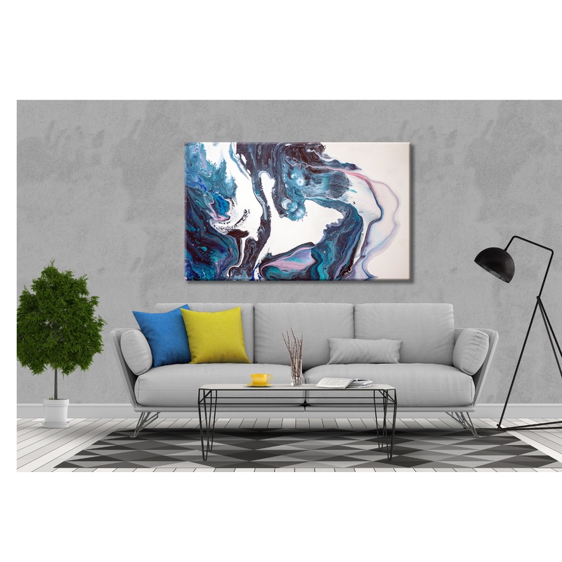 Abstract blue multicolored blue  popular Print 100% Australian Made