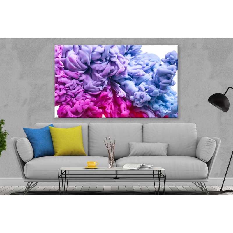Abstract Blue Pink Purple Smoke Design Print 100% Australian Made