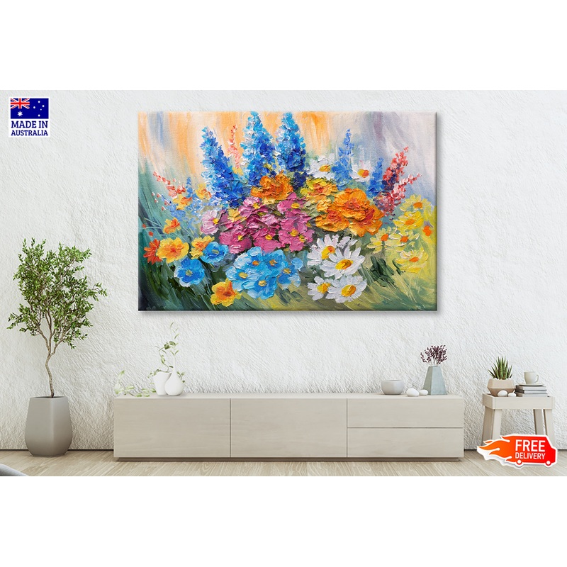 Abstract Bouquet of Spring Flowers Watercolor Painting Wall Art Limited Edition High Quality Print