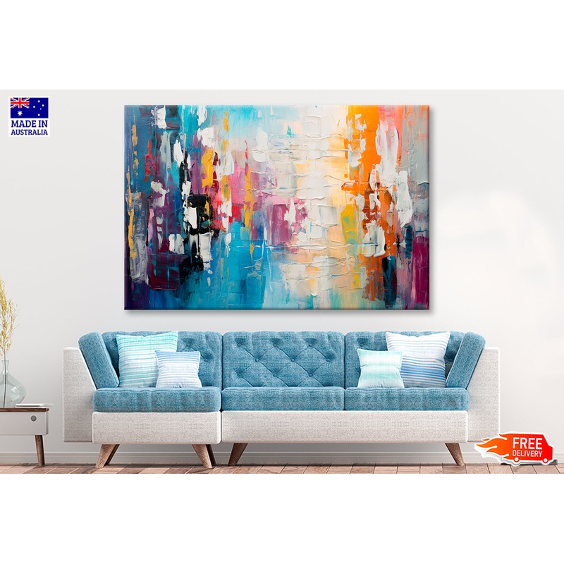 Abstract Colorful Chaotic Blend Of Acrylic Oil Painting Wall Art Limited Edition High Quality Print