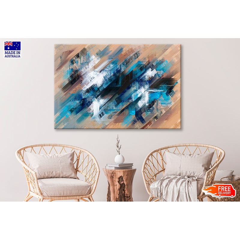 Abstract Diagonal Paint Strokes Oil Painting Wall Art Limited Edition High Quality Print