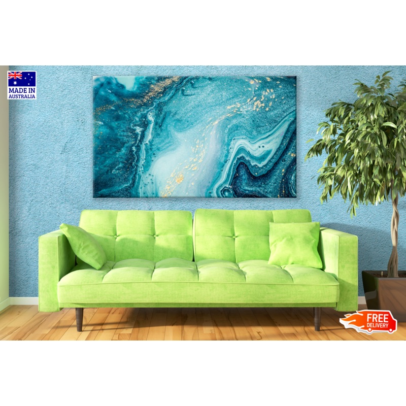 Abstract Granite Blue White Design Print 100% Australian Made