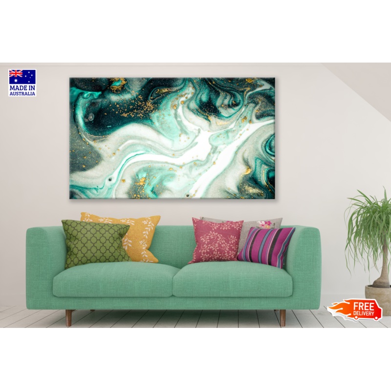 Abstract Granite Gold Green Design Print 100% Australian Made