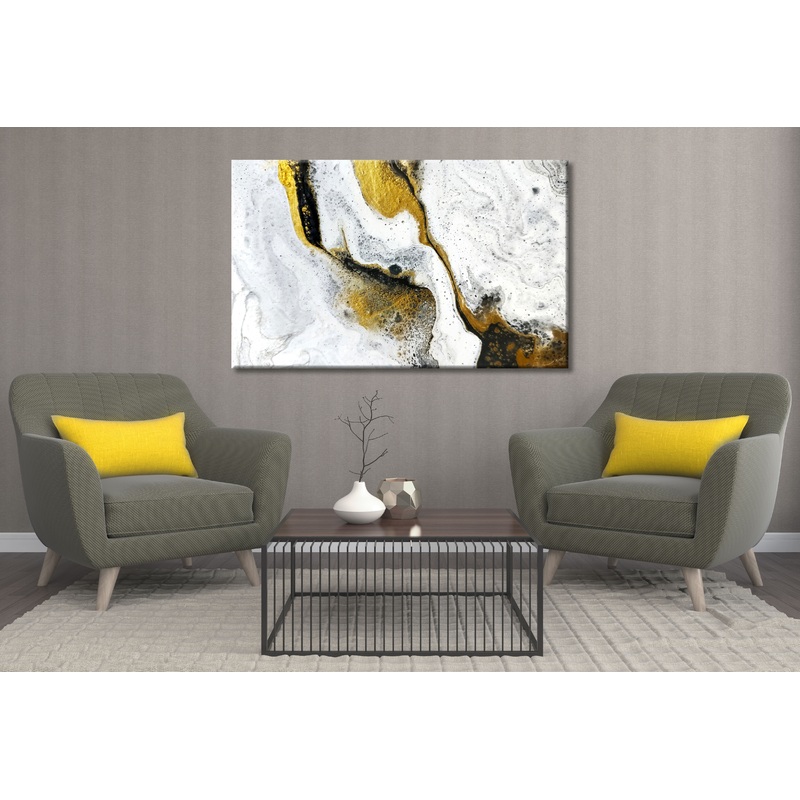 Abstract white ,black ,gold ,grey Print 100% Australian Made