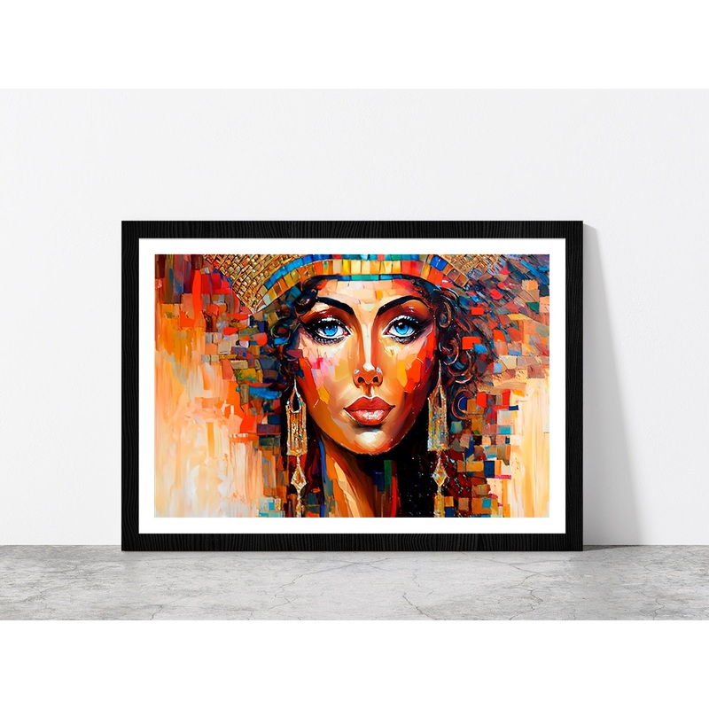 Ancient Beautiful Woman Painting Glass Framed Wall Art, Ready to Hang Quality Print
