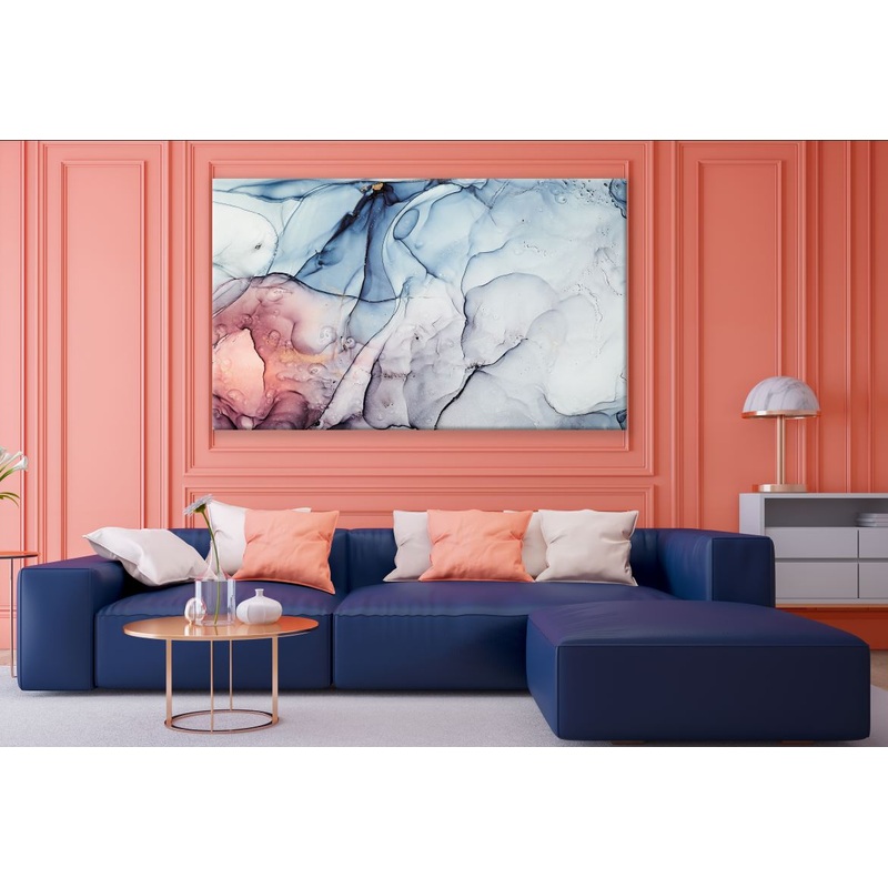 Blue & Pink Abstract Design Print 100% Australian Made
