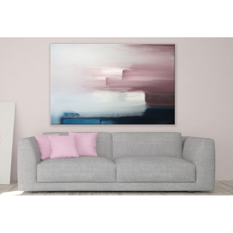 Pink White Blue Brush Stroke Watercolour Painting Print 100% Australian Made