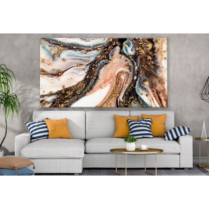Stunning Golden Abstract Painting Print 100% Australian Made
