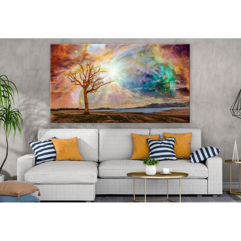 Tree & Space Colourful Scenery Print 100% Australian Made