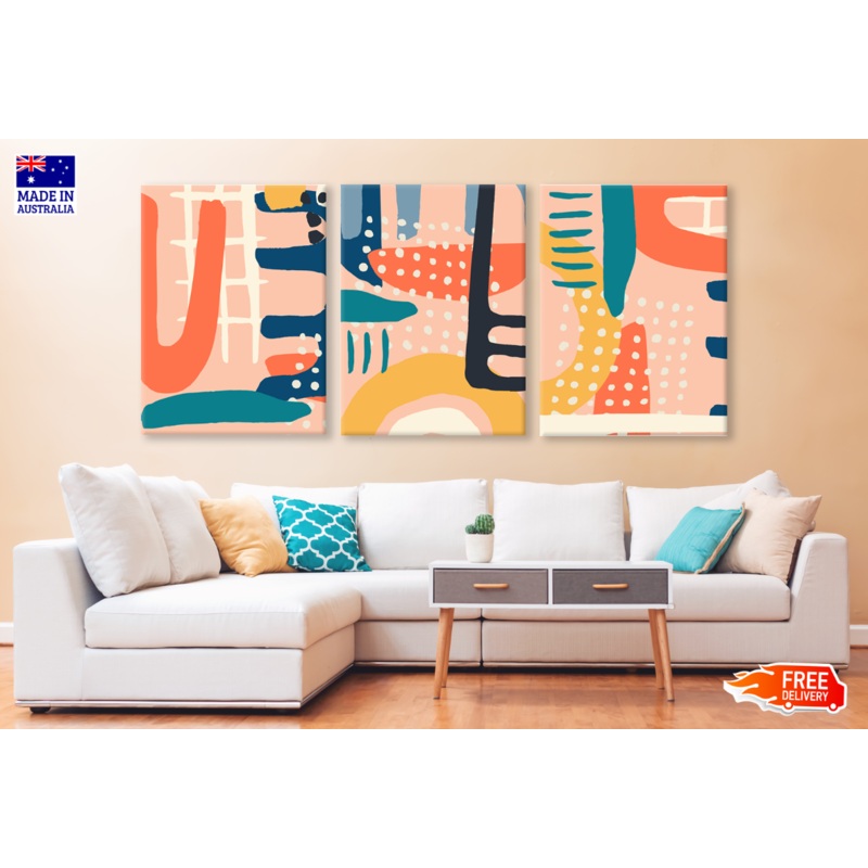 3 Set of Abstract Design High Quality print 100% Australian made wall Canvas ready to hang