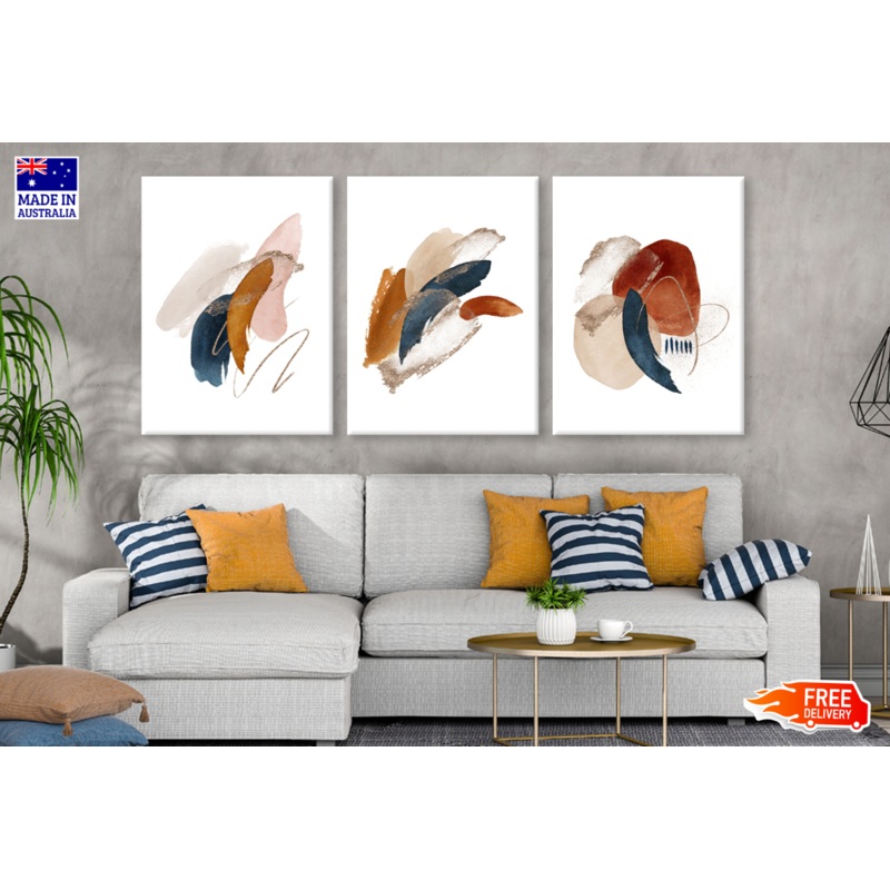3 Set of Abstract Painting Design High Quality print 100% Australian made wall Canvas ready to hang