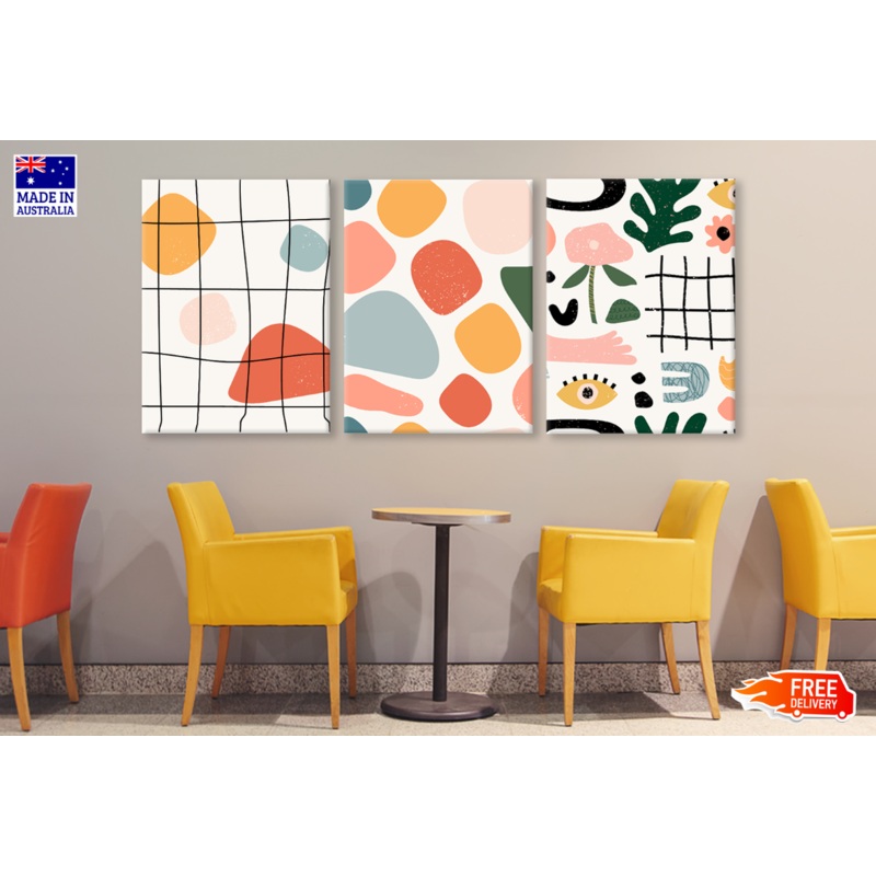 3 Set of Colourful Marble Design High Quality print 100% Australian made wall Canvas ready to hang