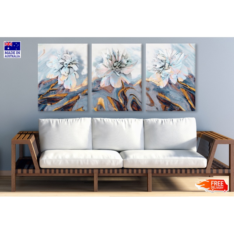 3 Set of Echeveria Flower Painting Art High Quality print 100% Australian made wall Canvas ready to hang