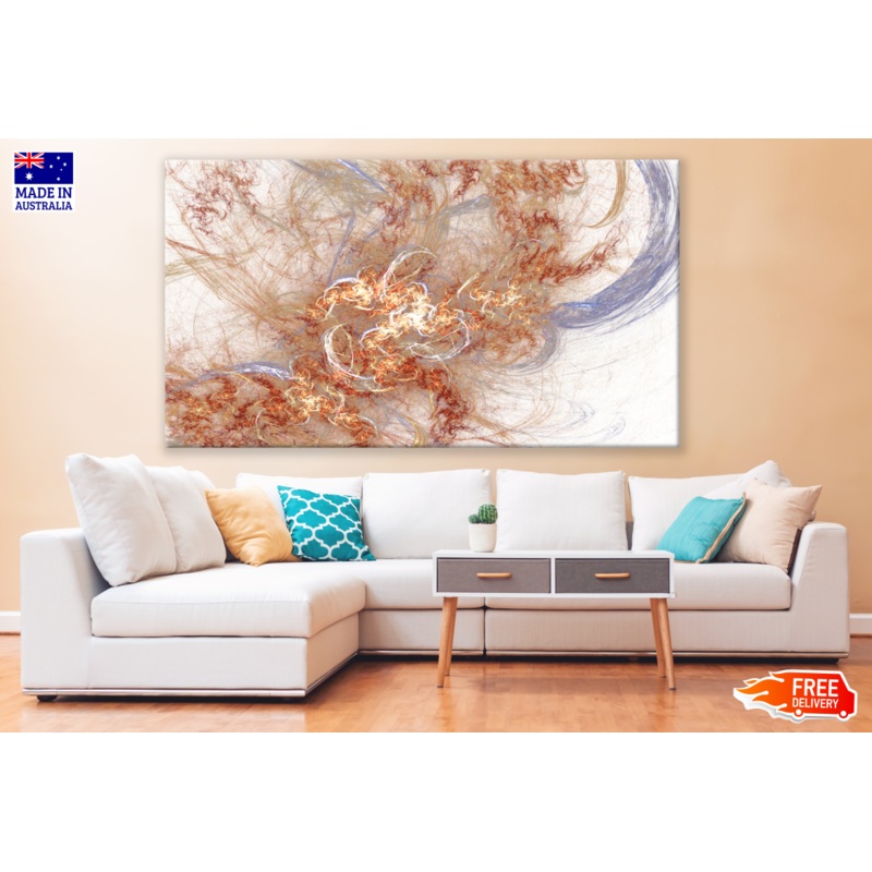 Abstract Gold Yellow Design Print 100% Australian Made