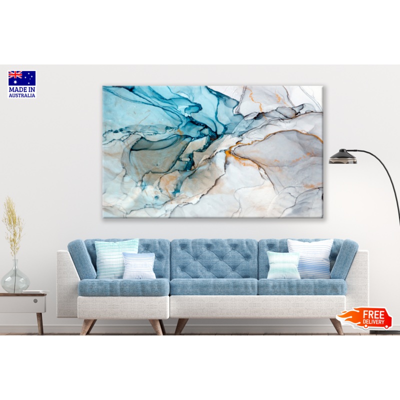 Abstract Granite Blue Design Print 100% Australian Made