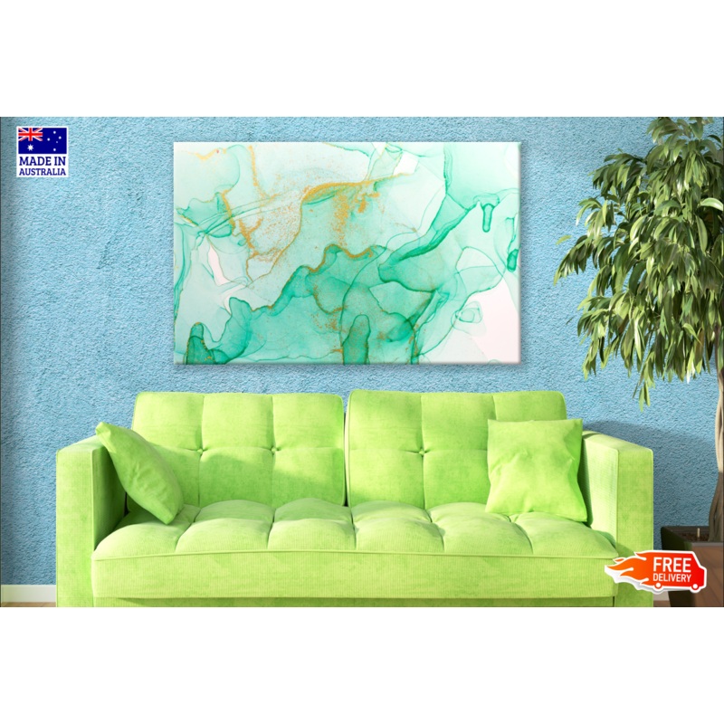 Abstract Granite Green Gold Design Print 100% Australian Made