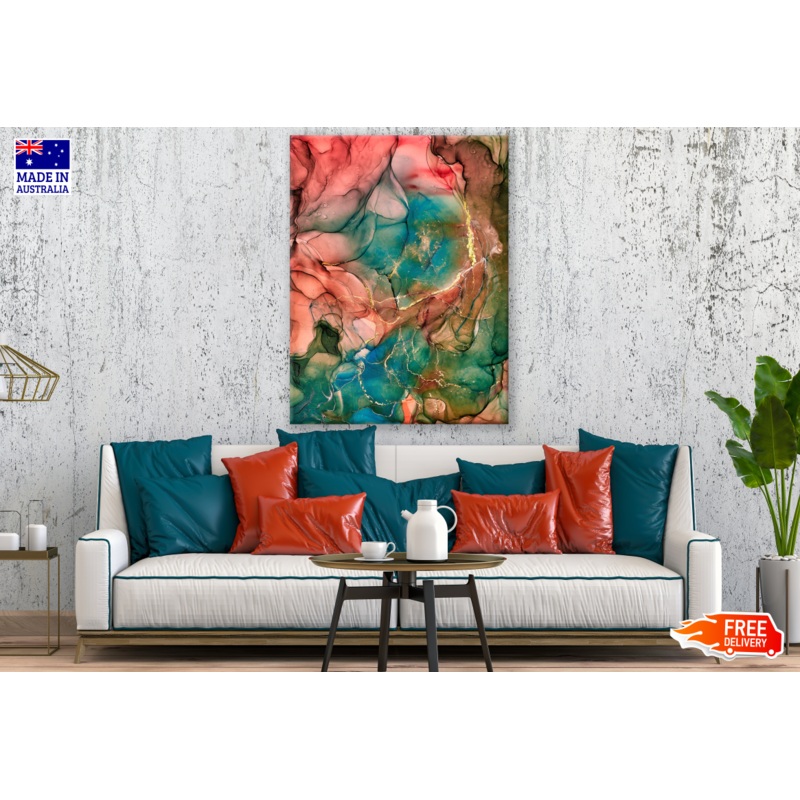Abstract Granite Pink Blue Design Print 100% Australian Made
