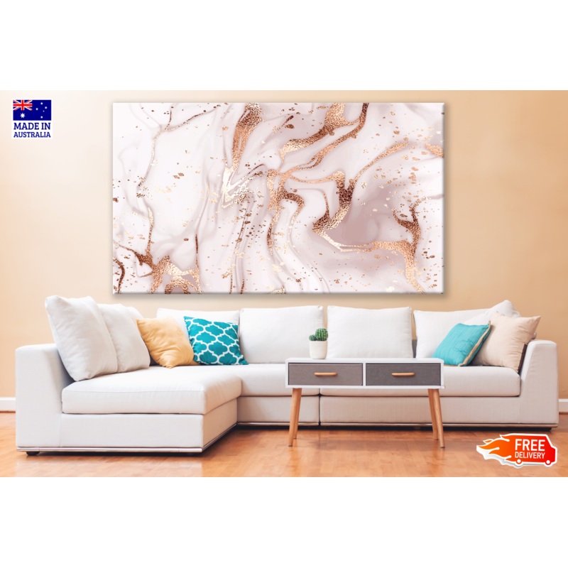 Abstract Granite Pink & Gold Design Print 100% Australian Made