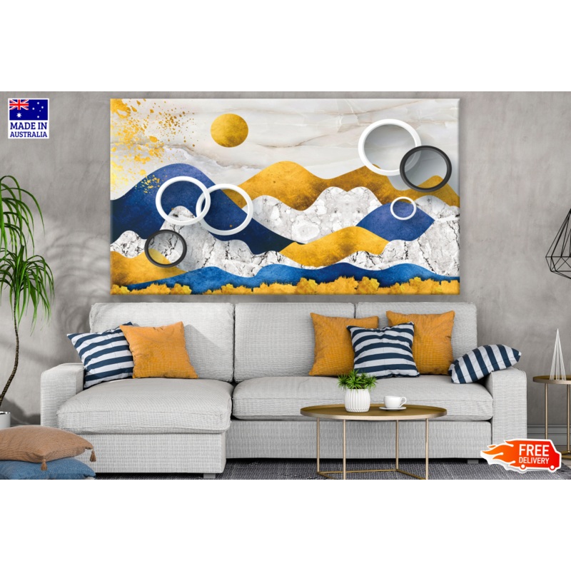 Abstract Mountain & Circle Design Print 100% Australian Made