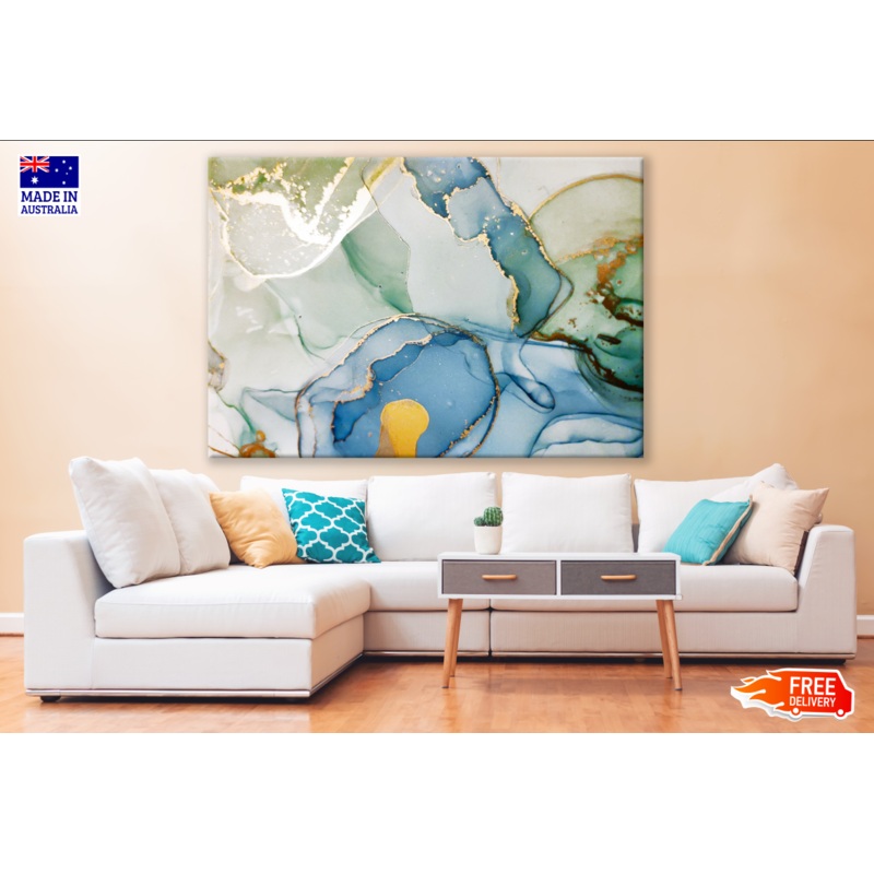 Blue Green Abstract Design Print 100% Australian Made