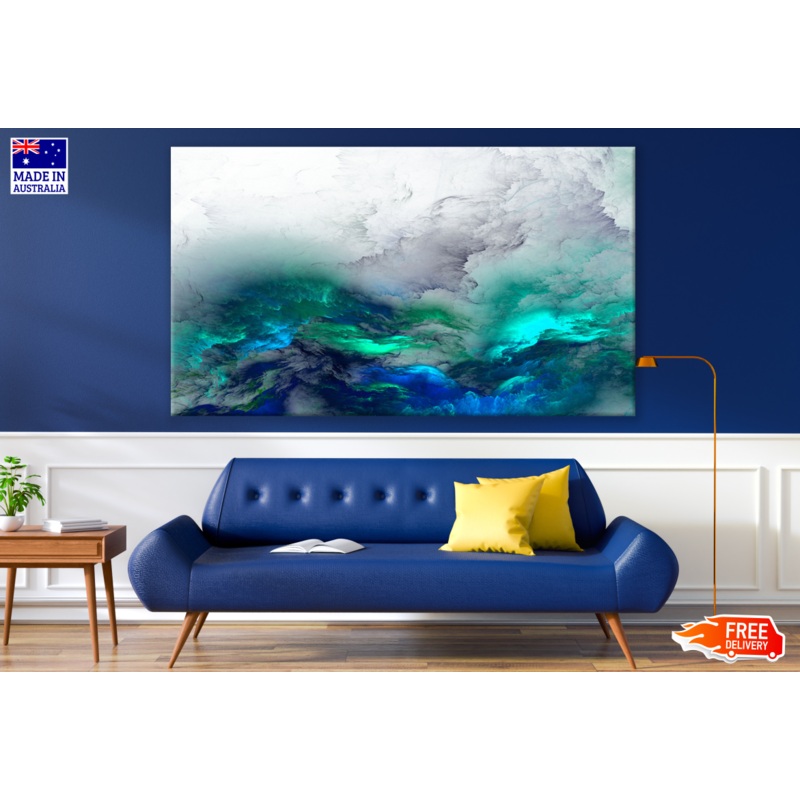 Blue Grey Abstract Design Print 100% Australian Made