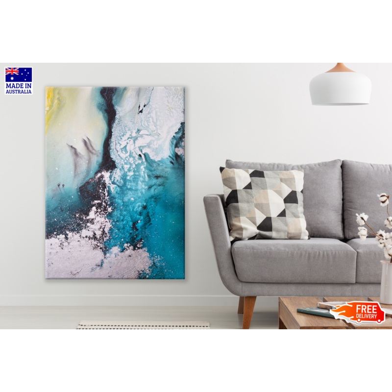 Blue White Abstract Design Print 100% Australian Made