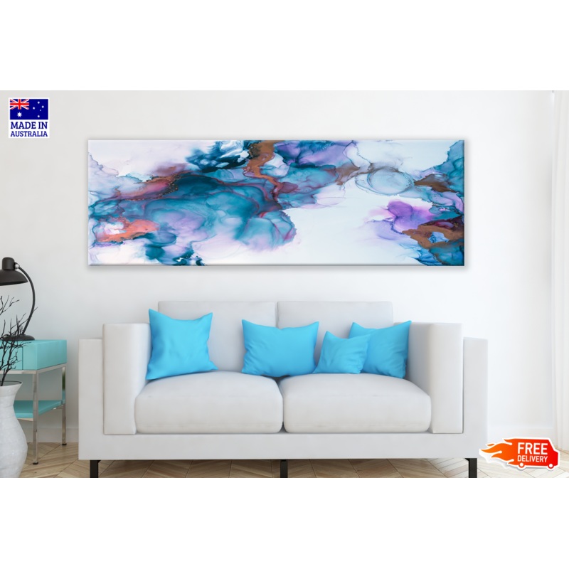 Panoramic Canvas Abstract Design High Quality 100% Australian made wall Canvas Print ready to hang