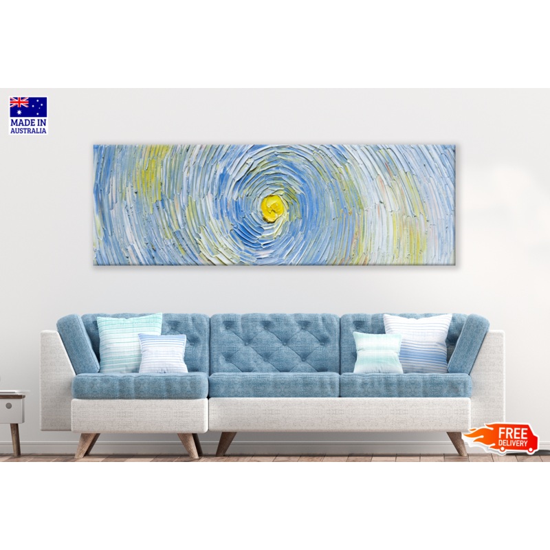 Panoramic Canvas Abstract Spiral Design High Quality 100% Australian made wall Canvas Print ready to hang