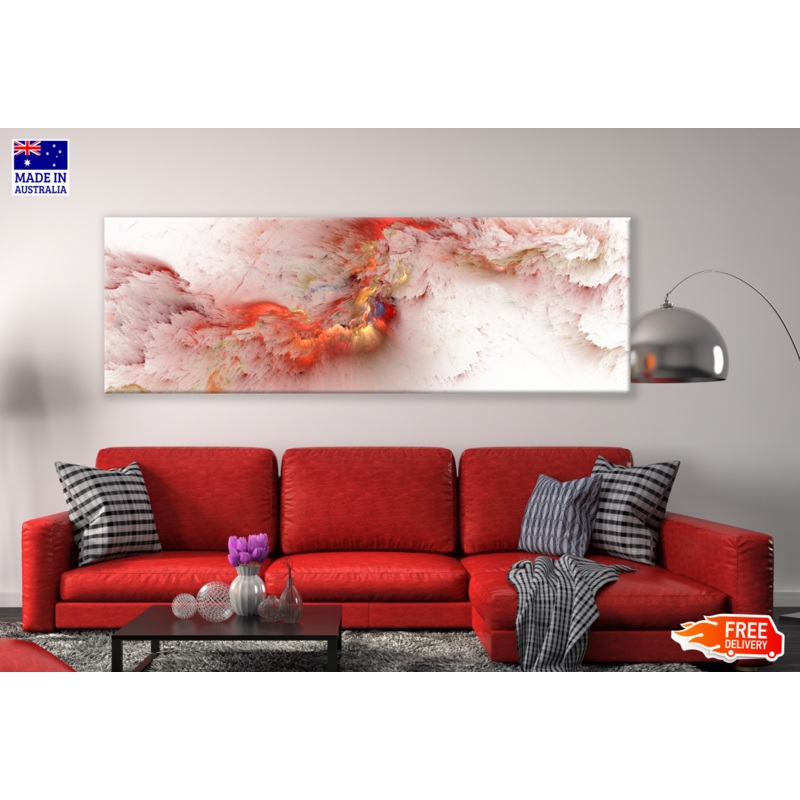 Panoramic Canvas Red Gold Abstract Design High Quality 100% Australian made wall Canvas Print ready to hang