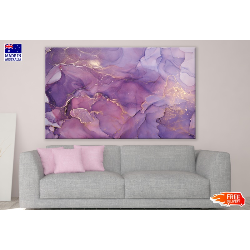 Purple Gold Abstract Design Print 100% Australian Made