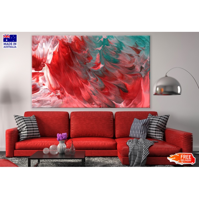 Red Green Abstract Design Print 100% Australian Made