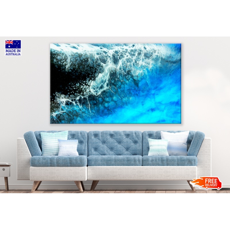 Watercolour Blue Black Abstract Design Print 100% Australian Made