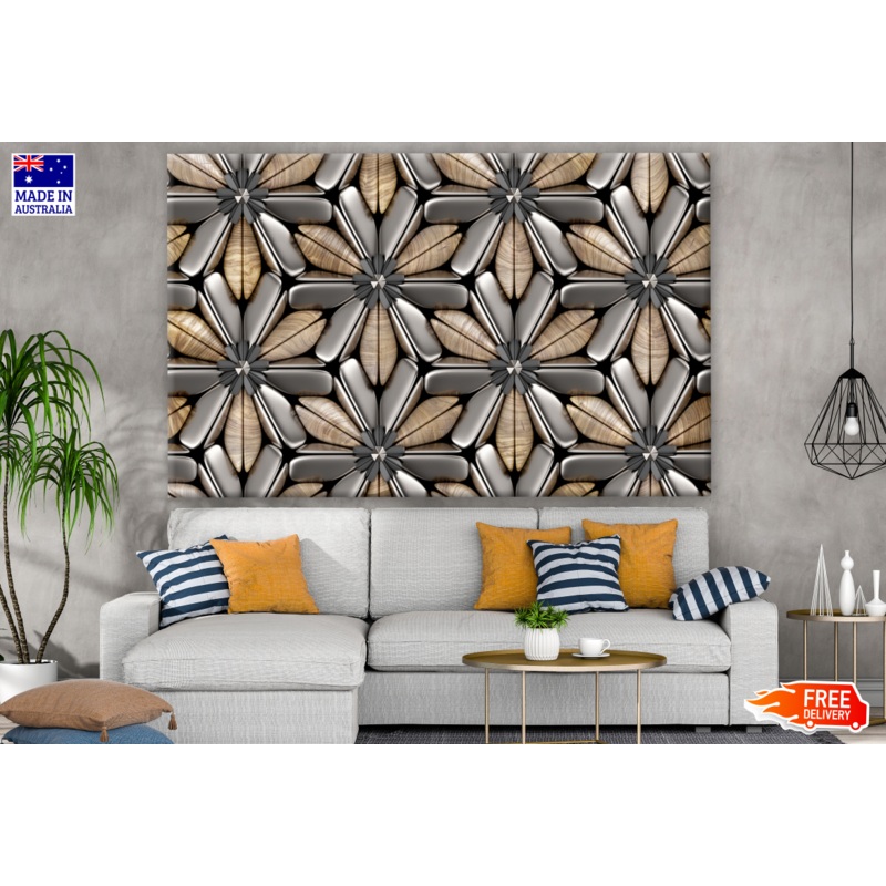 3D Wood Tiles Floral Pattern Print 100% Australian Made
