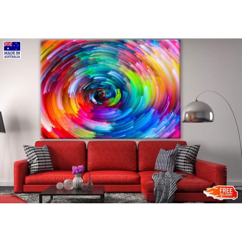 Abstract Colorful Circle Design Print 100% Australian Made
