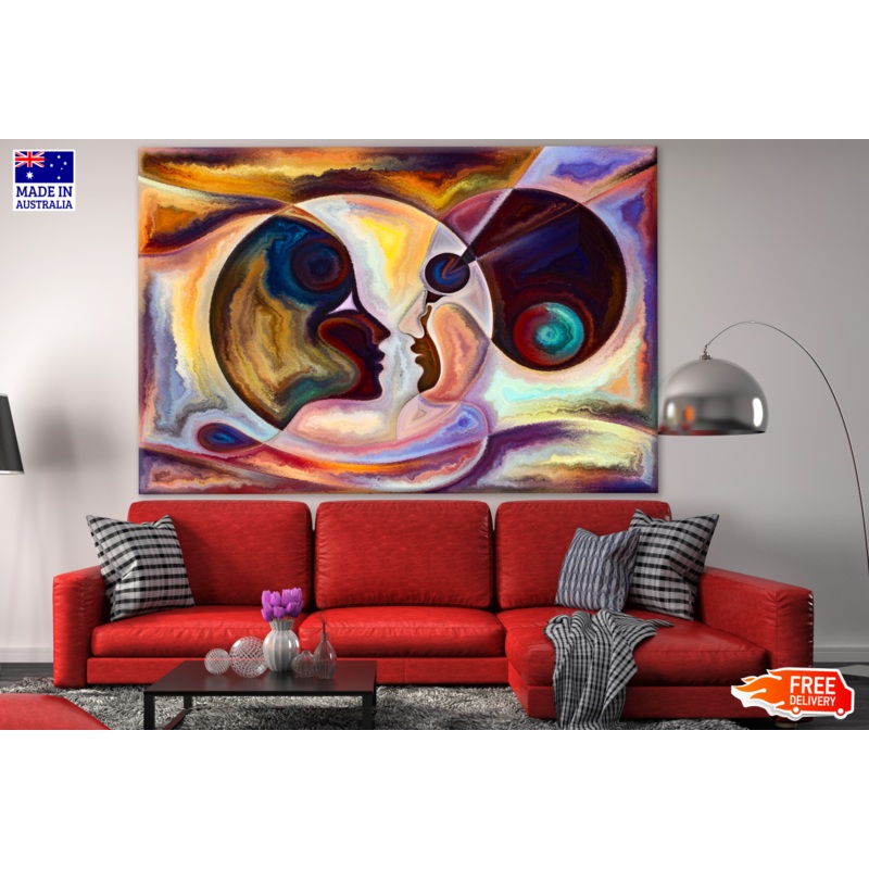 Abstract Colourful Faces Portrait Print 100% Australian Made