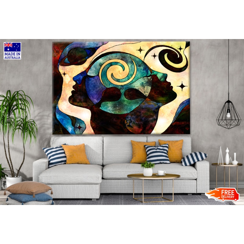 Abstract Faces Portrait Design Print 100% Australian Made