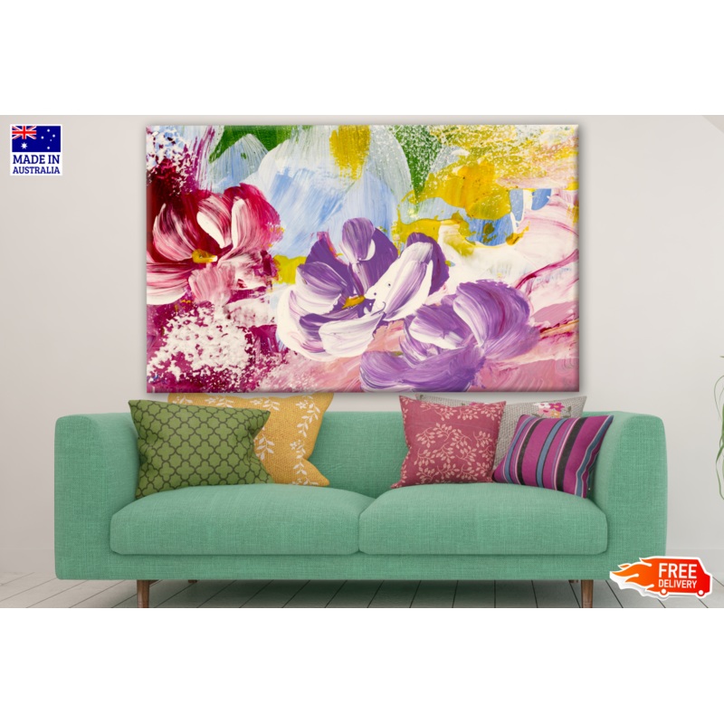 Abstract Flowers Acrylic Painting Print 100% Australian Made