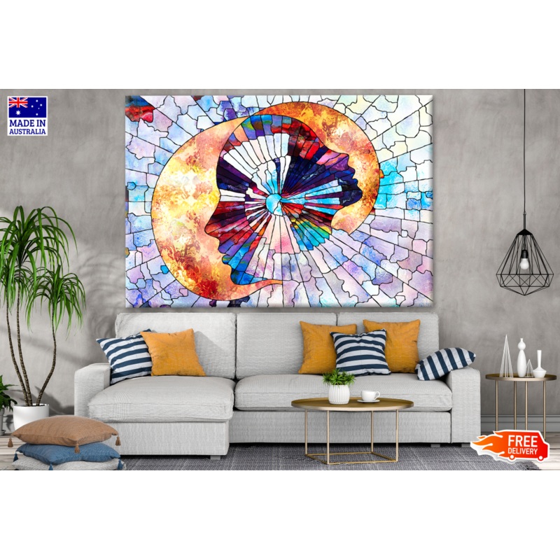 Abstract Glass Adult and Child Portrait Mosaic Design Print 100% Australian Made