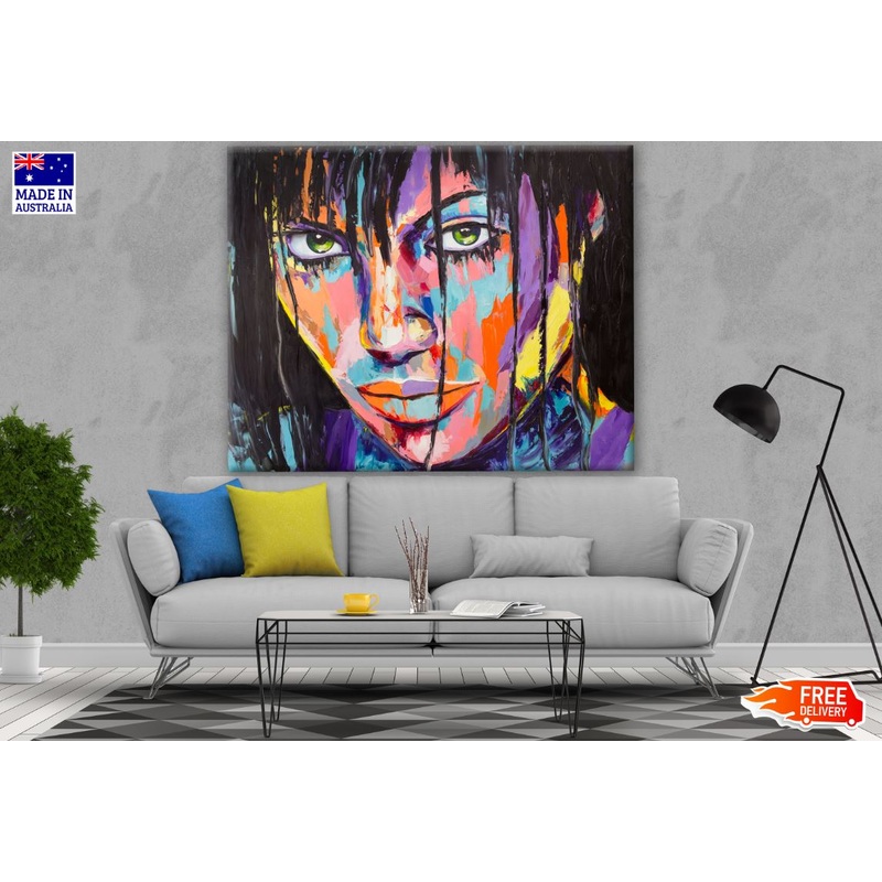 Abstract Lady Face Painting Print 100% Australian Made